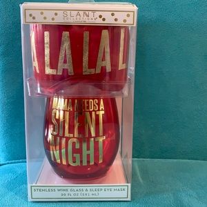 Slant Collection Stemless Wine Glass & Eye Mask